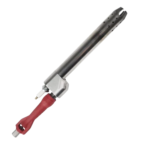 Profire inline pilot assembly with stainless steel body, perforated nozzle tip, and red ignition connector