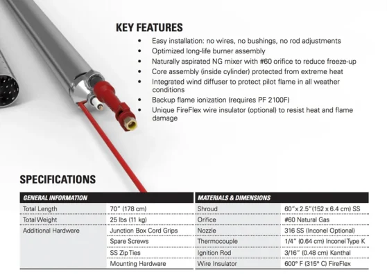 Profire FSI flame safeguard ignition unit cutaway cross-section view