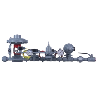 Profire HBB series horizontal fuel train assembly with pressure regulators, gauges, solenoid valves, and piping components
