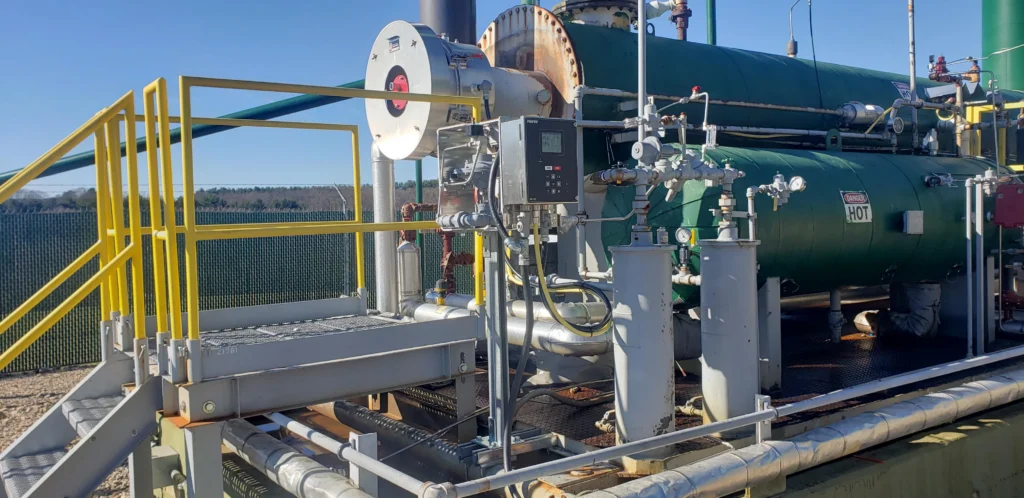 Profire ProSeries pedestal stand burner in operation at field site