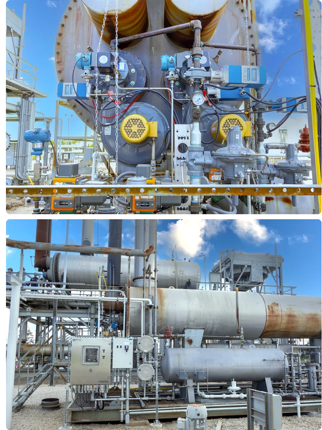 Kinder Morgan project collage showing Profire BMS installation results