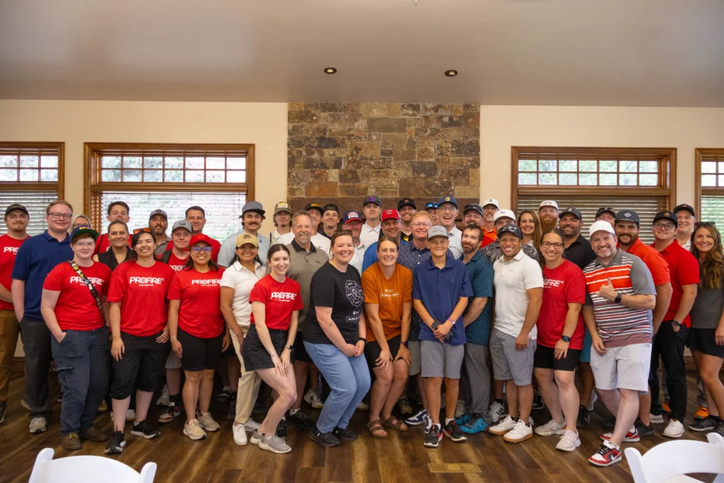 Group photo of Profire team and volunteers at the 2025 Golf Tournament. 