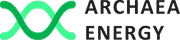 Archaea Energy company logo with green infinity-style symbol next to black wordmark, renewable natural gas producer.