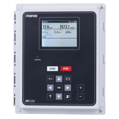 A black and grey Profire PF2200-GP Controller, based on the PF2200 controller series, with a GP screen.