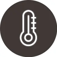 White line icon of thermometer