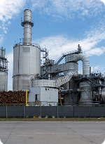 Industrial drying equipment at an industrial dying plant