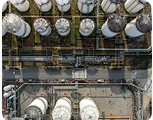 Overhead view of a midstream oil & gas plant